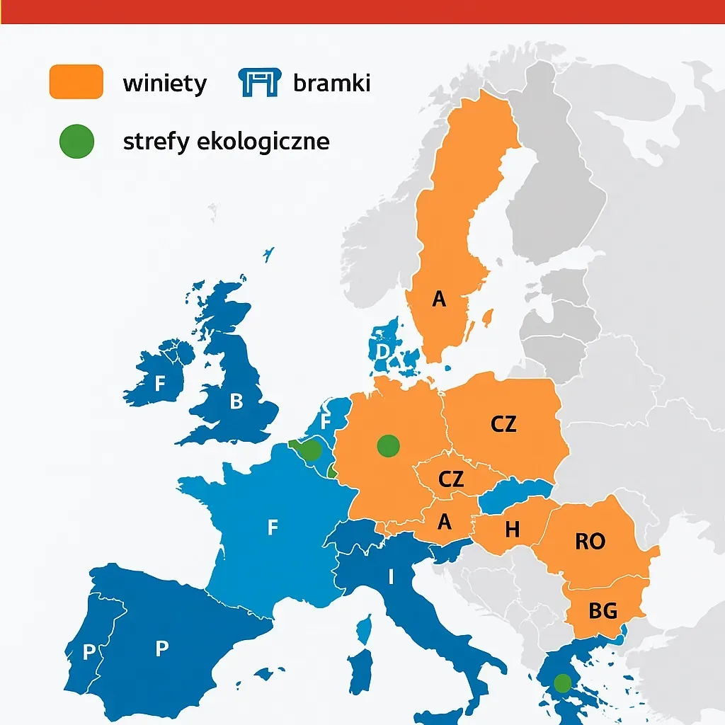 Mapa winiet i opłat drogowych