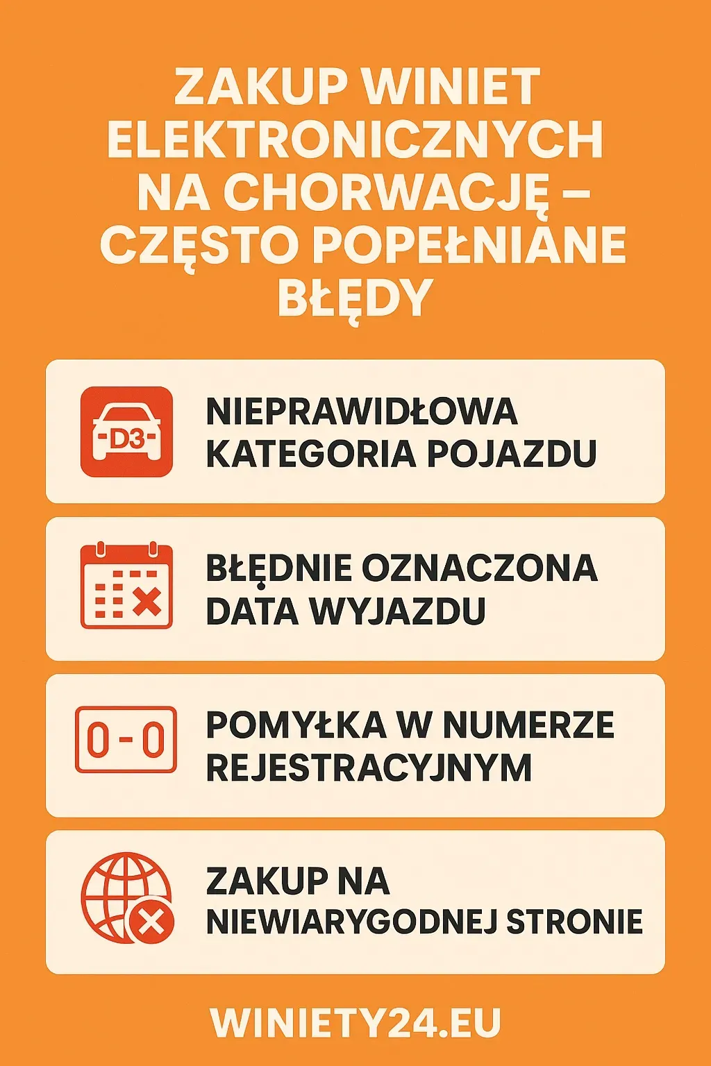 Winiety na Chorwację