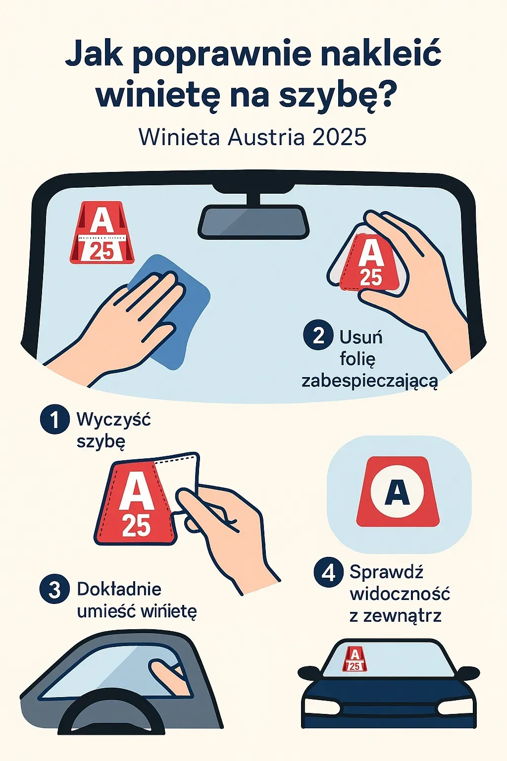Jak nakleić winietę w Austrii